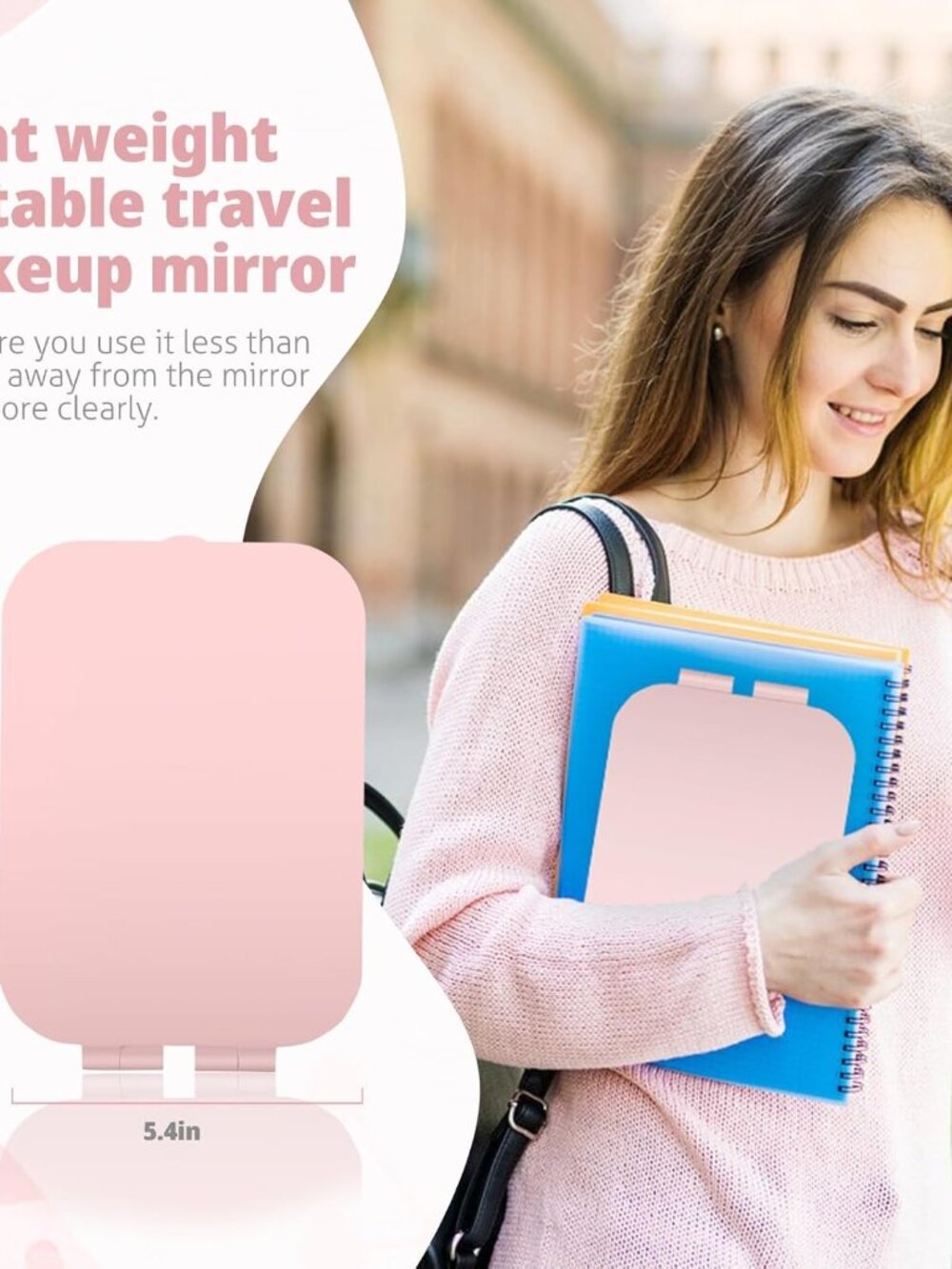 Travel Makeup Mirror, Portable Mirror with 3 Adjustable Light Settings, USB-Rech - Picture 6 of 7
